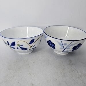 2 hand painted‎ rice bowls